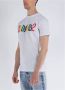 Dsquared2 Multicolor Logo Print T-Shirt Maat L Wit White Heren - Thumbnail 9