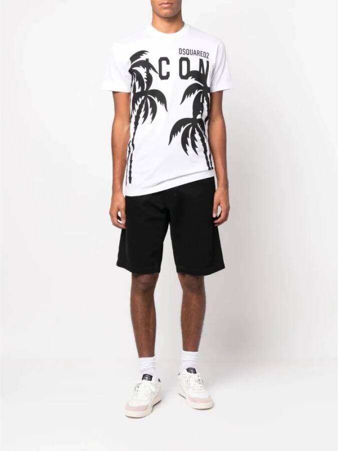 Dsquared2 Icon Palms T-shirt Wit Heren