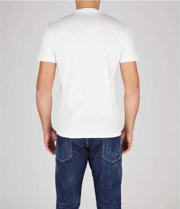 Dsquared2 Heren Katoenen T-Shirt Logo Print Wit Heren