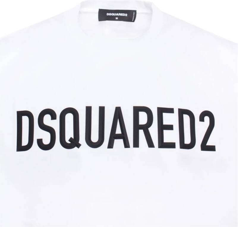 Dsquared2 Logo-Print Katoenen T-Shirt voor Heren Wit Heren
