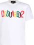 Dsquared2 Multicolor Logo Print T-Shirt Maat L Wit White Heren - Thumbnail 5