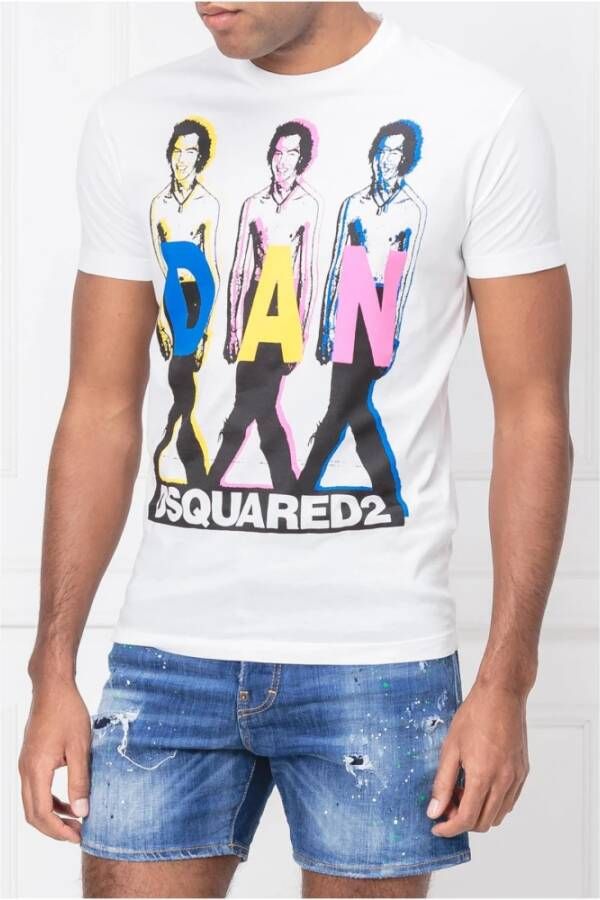 Dsquared2 Bedrukt Logo T-Shirt Wit Heren