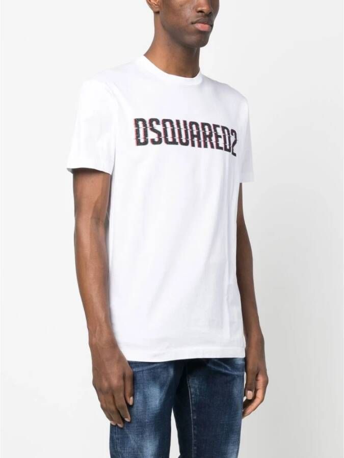 Dsquared2 Logo-Print Wit T-shirt en Polo Wit Heren