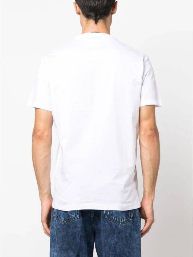 Dsquared2 Logo Print Witte Katoenen T-shirt Wit Heren