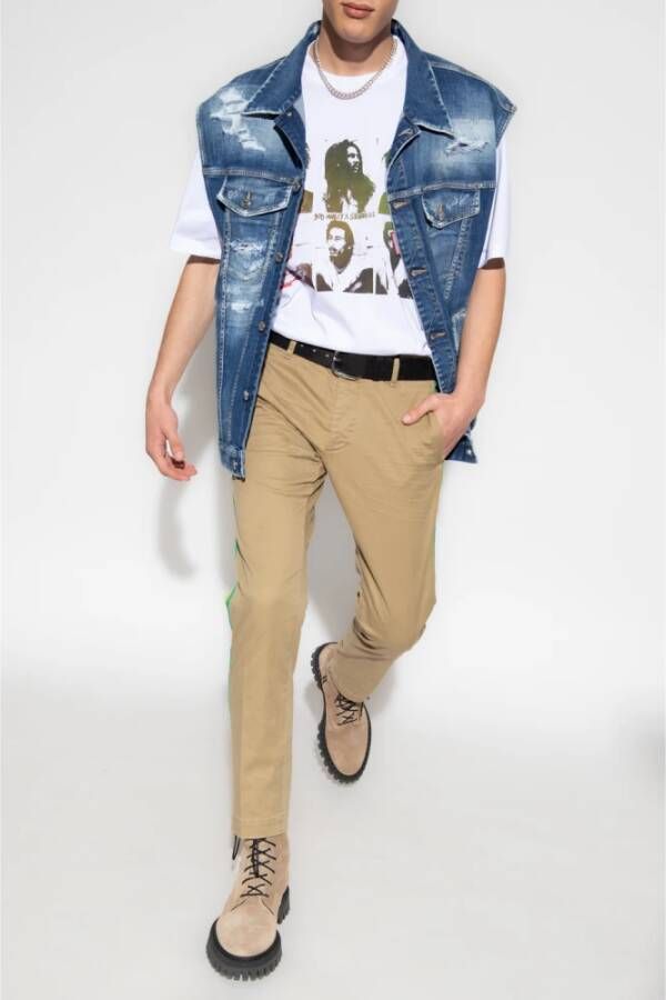 Dsquared2 Printed T-shirt Wit Heren