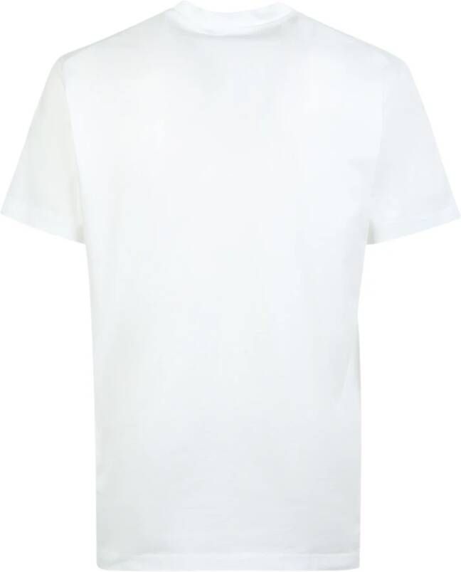 Dsquared2 Pizza Twins Grafische Print T-Shirt Wit Heren
