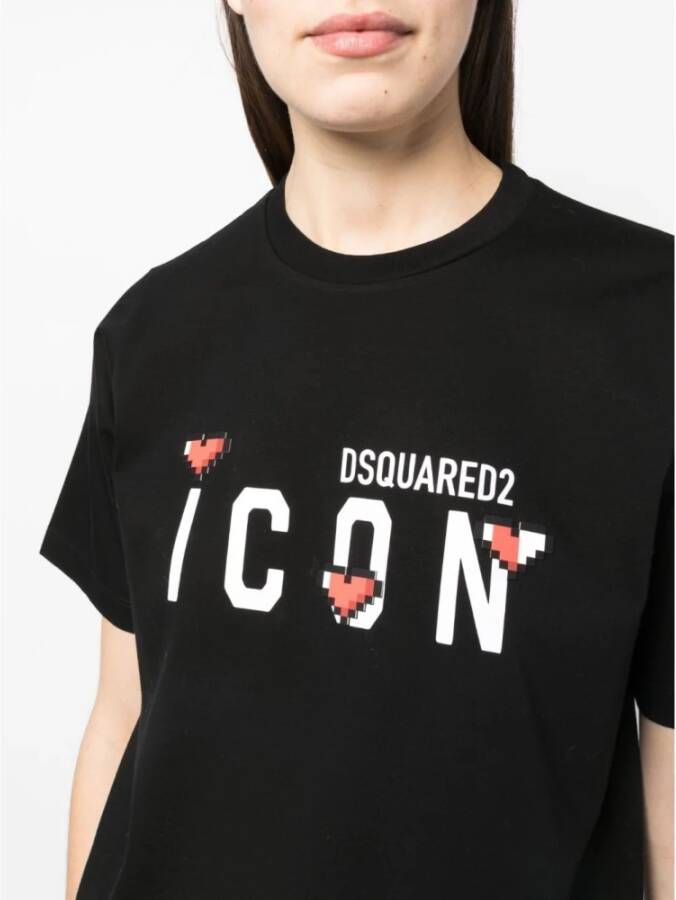 Dsquared2 T-Shirts Zwart Dames