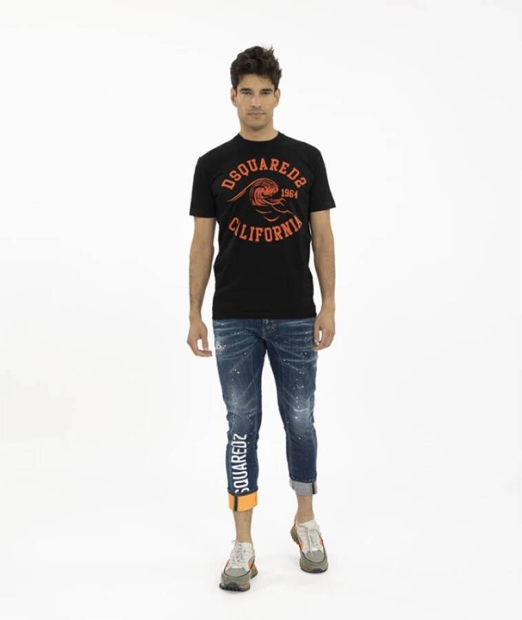 Dsquared2 California Tee Stijlvolle Ronde Hals T-Shirt voor Heren Zwart Heren