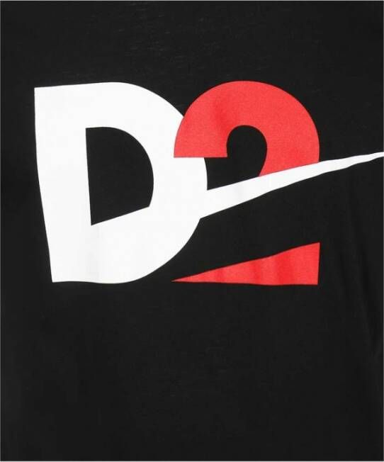 Dsquared2 Katoenen T-shirt met Groot Logo Zwart Heren