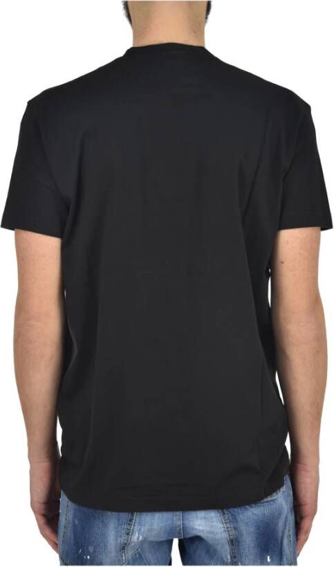 Dsquared2 Zwarte Heren T-Shirt met Rubberen Print Zwart Heren