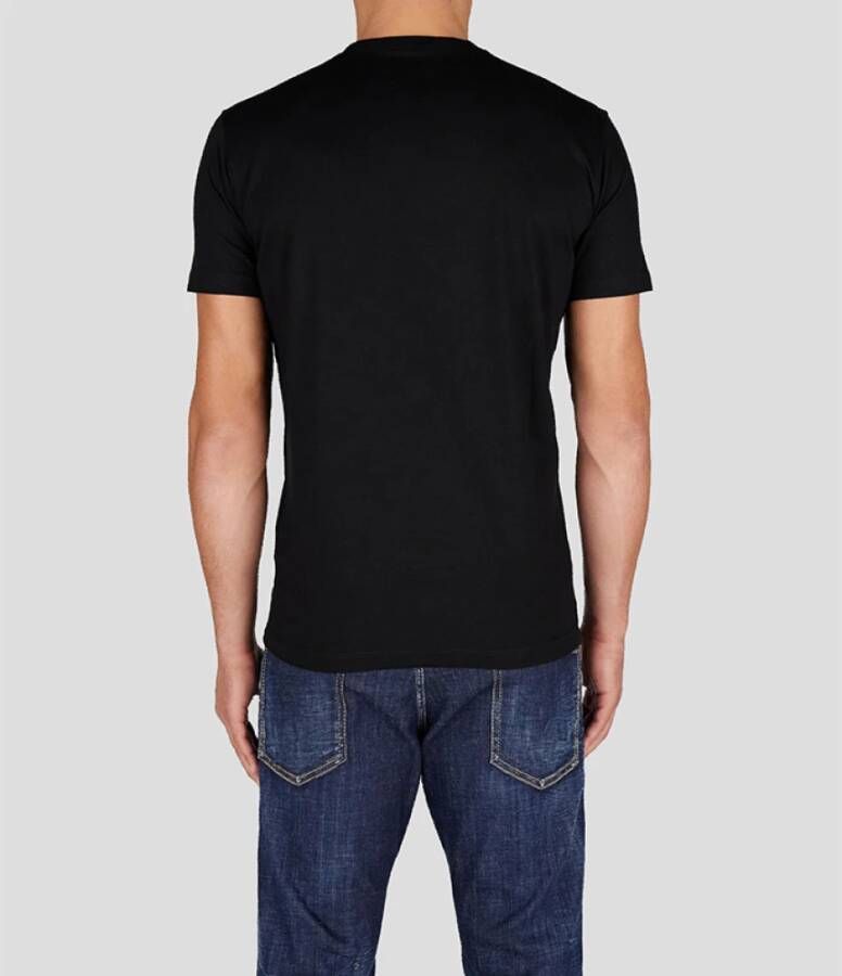 Dsquared2 Vervaagd Logo Zwart Katoenen T-Shirt Zwart Heren
