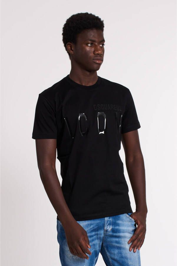 Dsquared2 Heren T-shirt met Gedurfd Print Zwart Heren