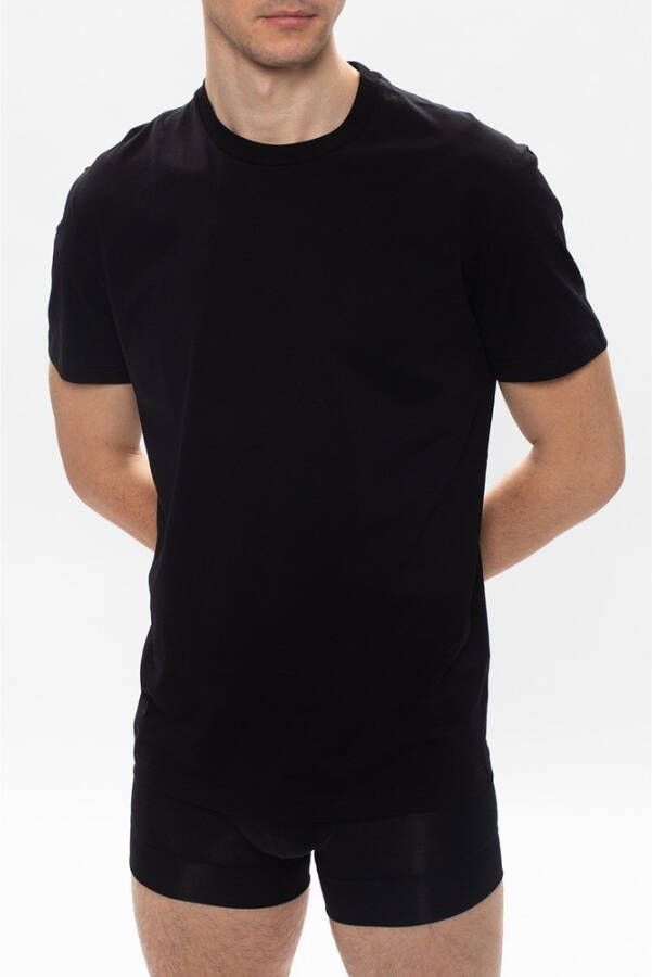 Dsquared2 Drie-pack zwarte katoenen T-shirts Zwart Heren