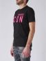 Dsquared2 Iconisch Zwart T-Shirt met Roze Print Black Heren - Thumbnail 3