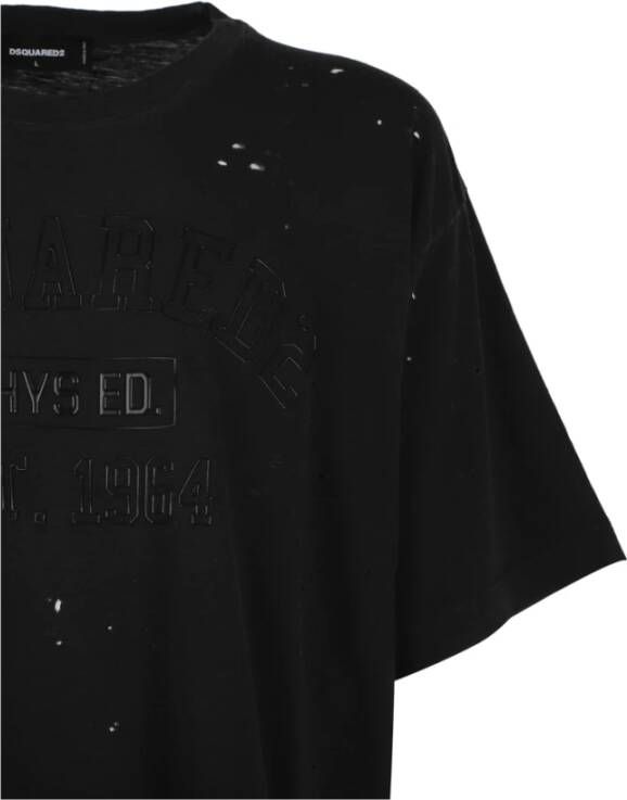 Dsquared2 Stijlvol Zwart T-shirt met Logo Detail Zwart Heren