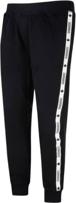Dsquared2 Zwarte Sweatpants van Katoenmix met Logo Strepen Zwart Heren
