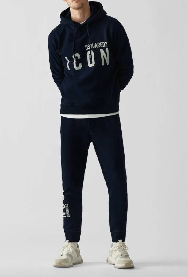 Dsquared2 Navy Katoenen Logo Joggers Blauw Heren