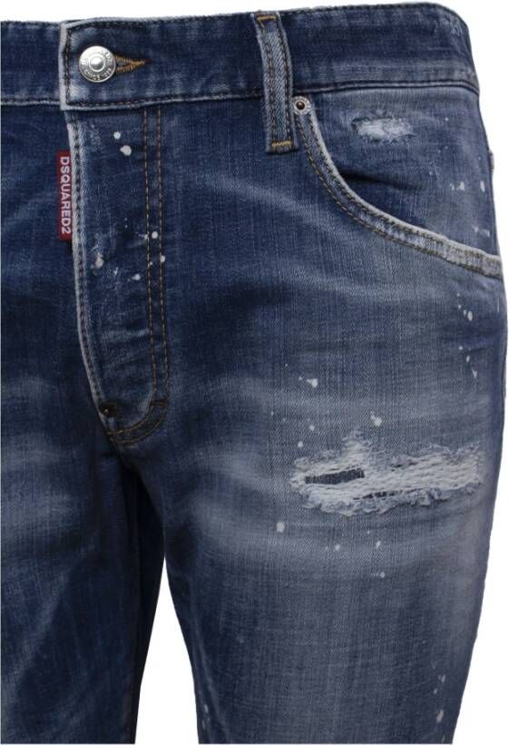 Dsquared2 Trendy Distressed Skinny Jeans voor Heren Blauw Heren
