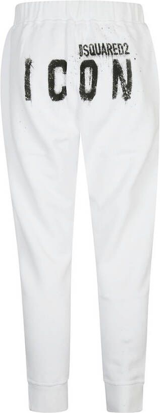 Dsquared2 Iconische Witte Katoenen Sweatpants Wit Heren