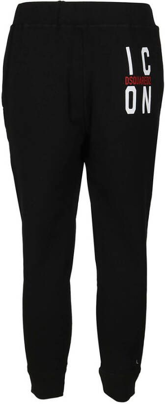 Dsquared2 Zwarte Katoenen Sportieve Sweatpants Zwart Heren