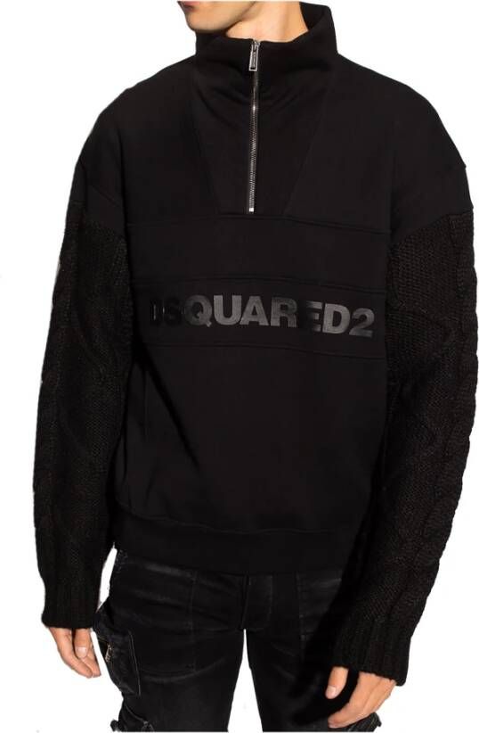 Dsquared2 Logo Katoenen Sweatshirt Zwart Heren