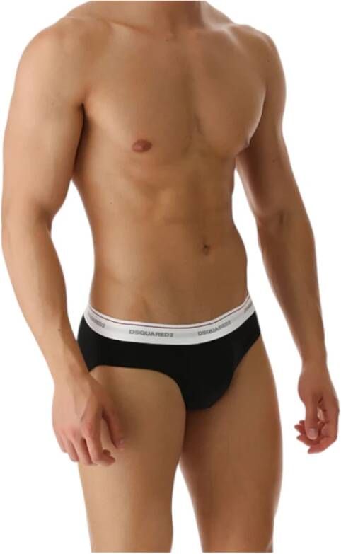 Dsquared2 Premium pakket van drie stretch katoenen slips Zwart Heren