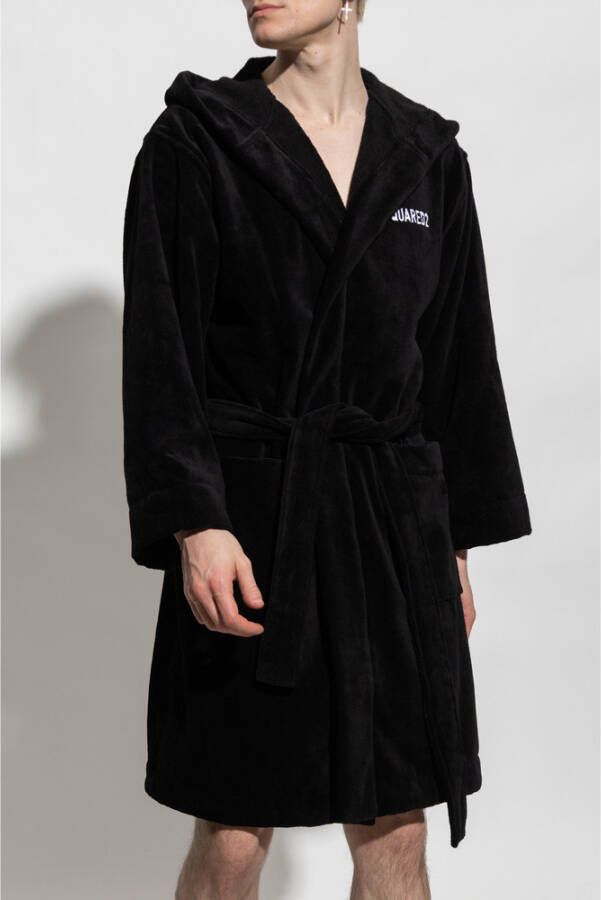 Dsquared2 Haped Bathrobe Zwart Heren