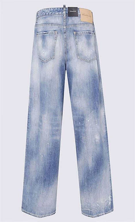 Dsquared2 Bleached Wide Jeans Blauw Dames