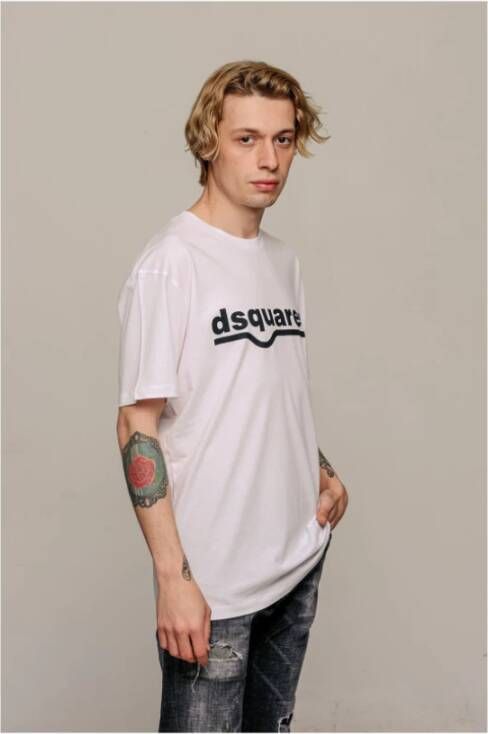 Dsquared2 Wit Katoenen T-Shirt White Heren
