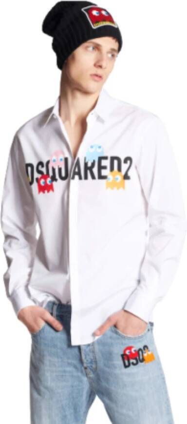 Dsquared2 Witte Katoenen Shirt Wit Heren
