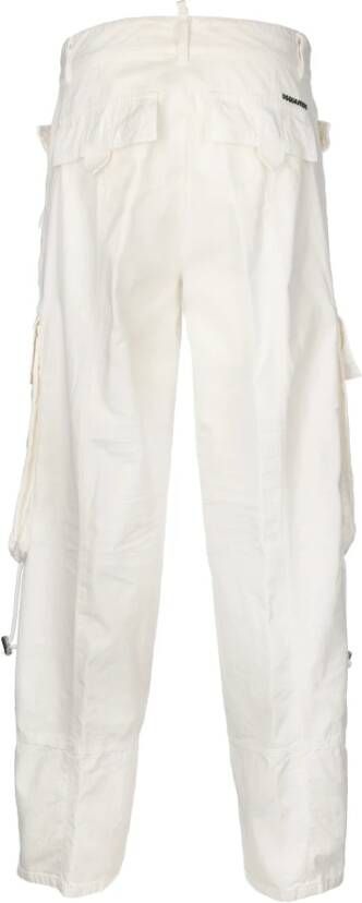Dsquared2 Witte Tapered Broek Ss23 White Dames