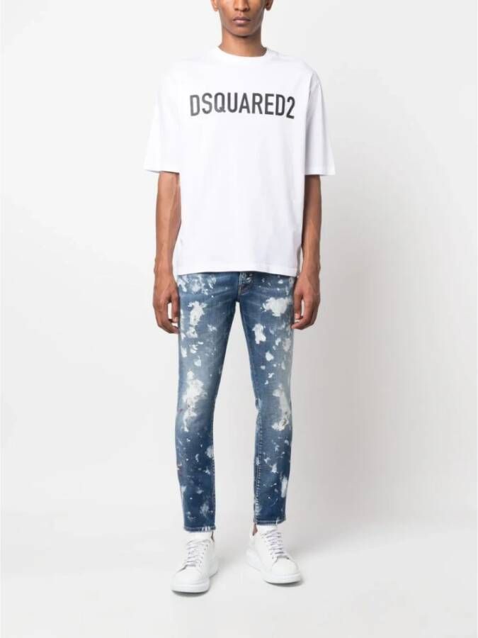 Dsquared2 Witte Ronde Hals T-shirts en Polos Wit Heren