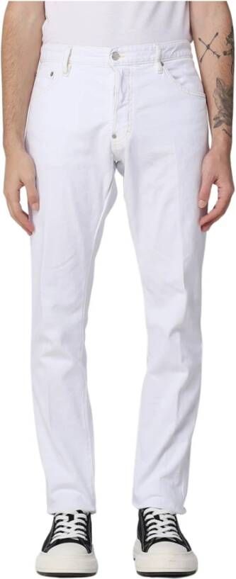 Dsquared2 Witte Slim Fit Jeans met Klassiek Design Wit Heren