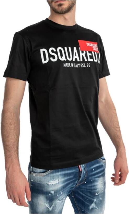 Dsquared2 Zwart Logo T-shirt uit de Collectie Black Heren