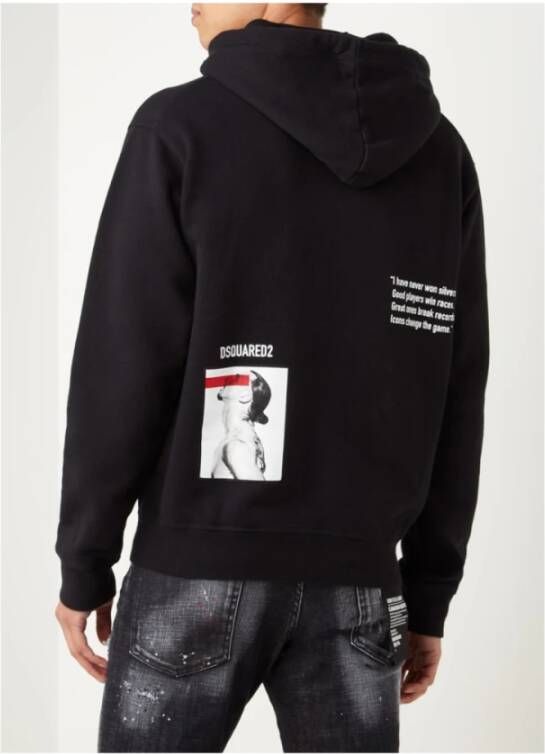 Dsquared2 Hoodie met Ibrahimovic Print Black Heren