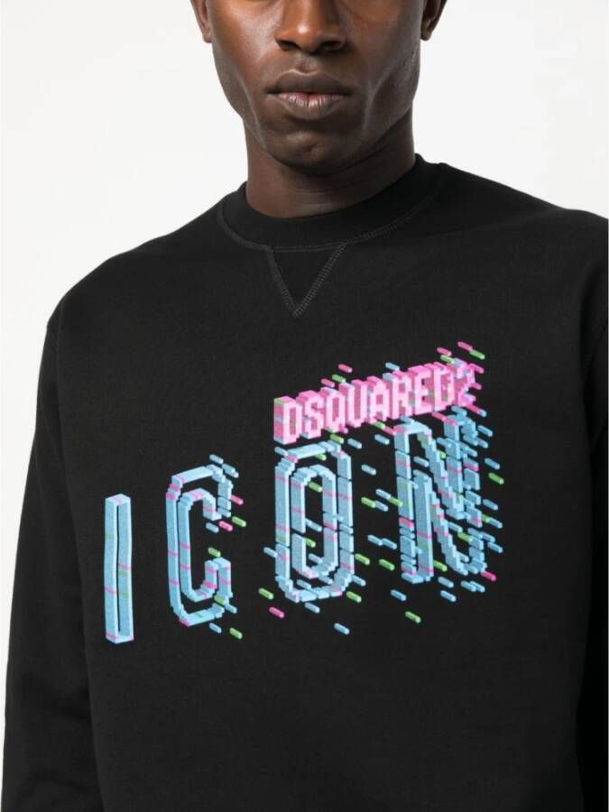Dsquared2 Zwarte Icon Logo Sweatshirt Zwart Heren