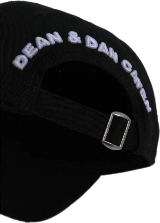 Dsquared2 Zwarte katoenen pet met geborduurd logo Zwart Heren