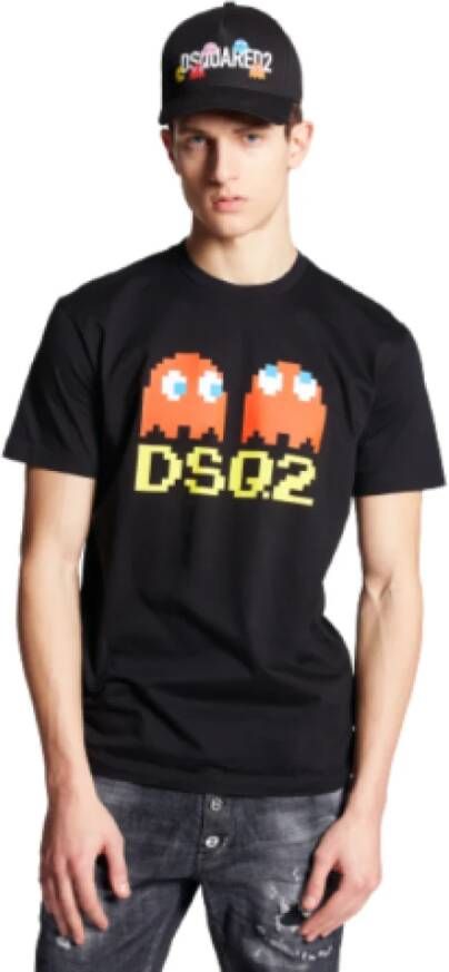 Dsquared2 Zwarte Katoenen T-shirt Maat XL Zwart Heren
