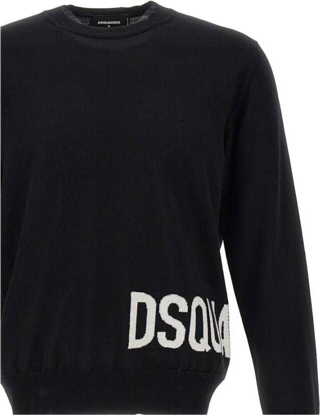Dsquared2 Zwarte Sweaters voor Heren Zwart Heren