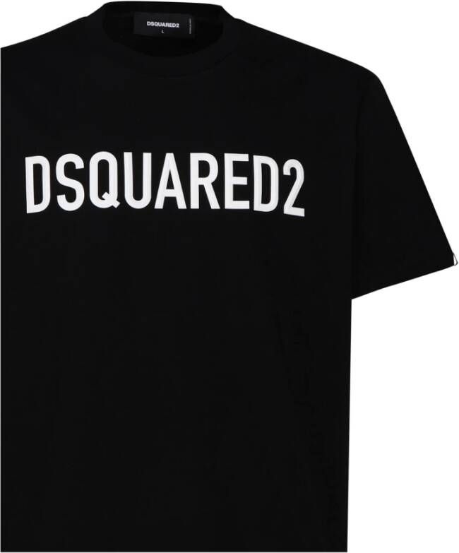 Dsquared2 Zwarte T-shirts en Polos met 98% Katoen Zwart Heren