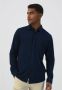 DSTREZZED Heren Overhemden Shirt Melange Pique Donkerblauw - Thumbnail 6