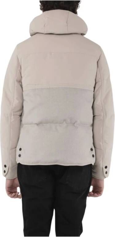 Duno Beige Bi-Materiaal Wol en Gerecycled Technisch Stof Jas Beige Heren