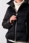 Duno Korte Oversized Donsjas van Wol+Satijn Black Dames - Thumbnail 1