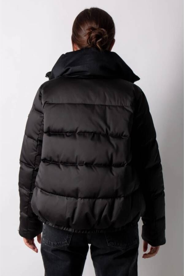 Duno Korte Oversized Donsjas van Wol+Satijn Black Dames