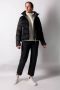 Duno Korte Oversized Donsjas van Wol+Satijn Black Dames - Thumbnail 3
