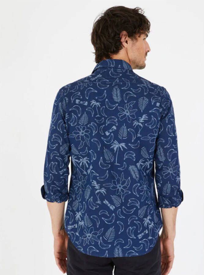 Eden Park Exotisch patroonhemd Blauw Heren