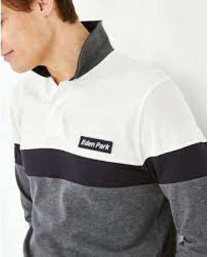 Eden Park Polo shirt met lange mouwen Grijs Heren