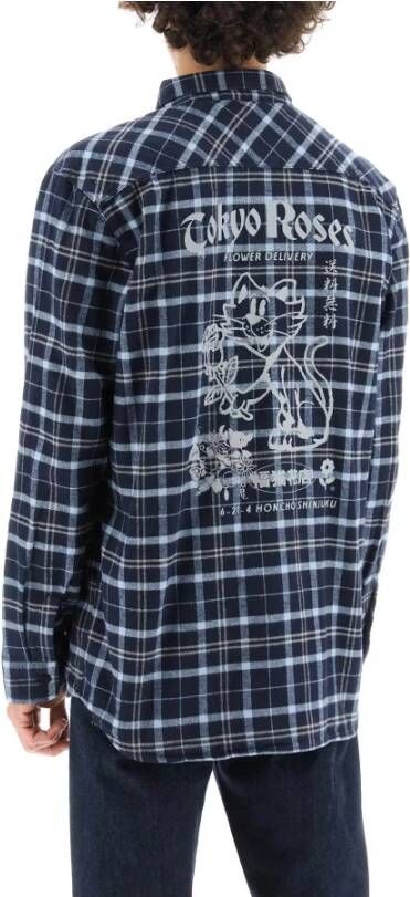 Edwin Alledaagse t-shirts Blauw Heren