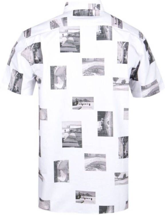 Edwin Archief fotoafdruk shirt met korte mouwen Wit Heren