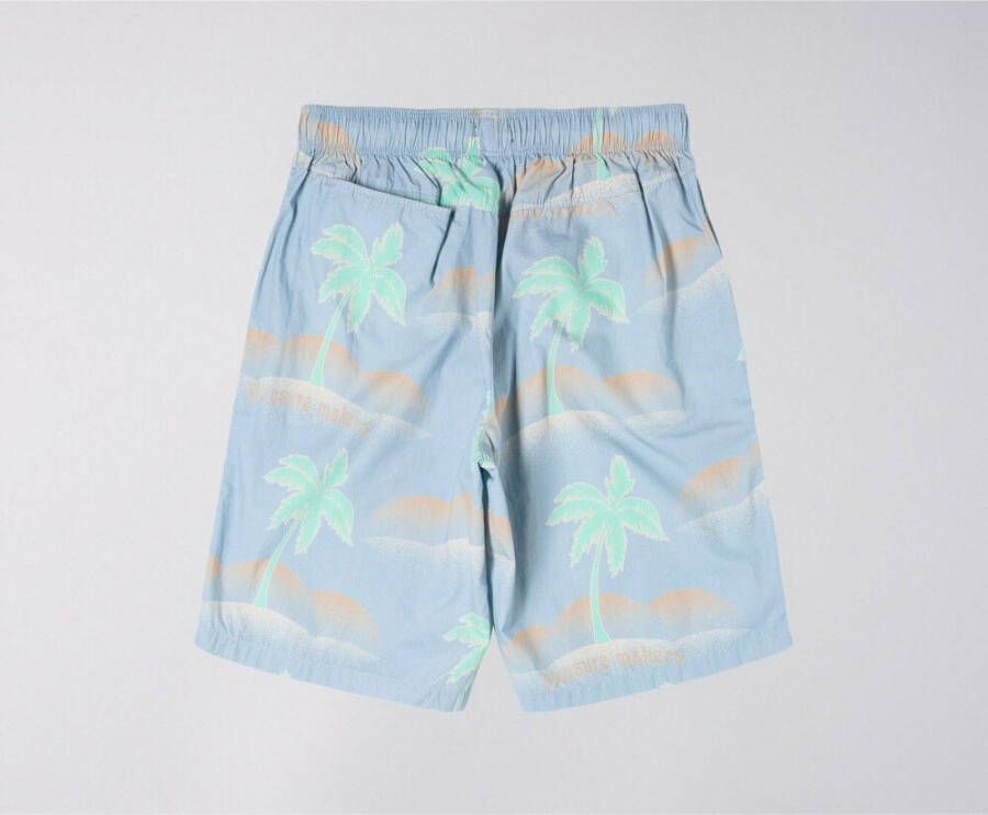 Edwin Chiba Palm Shorts Blauw Heren